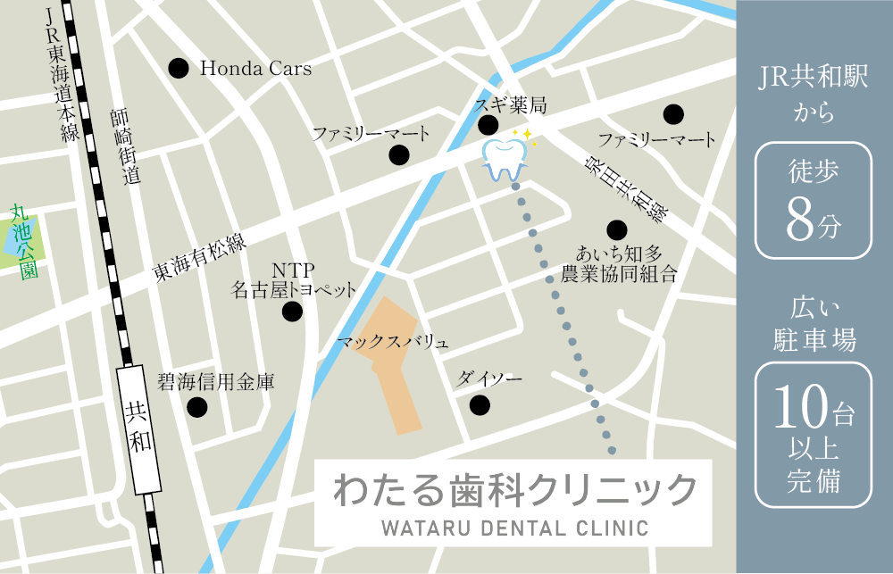 わたる歯科クリニックイラストマップ
